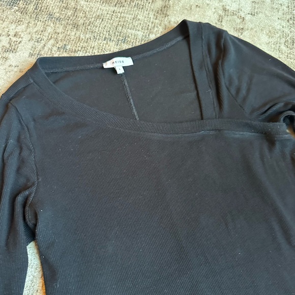 Reiss Asymmetric Neck Jersey Top Black Size‎ Large - Picture 7 of 9